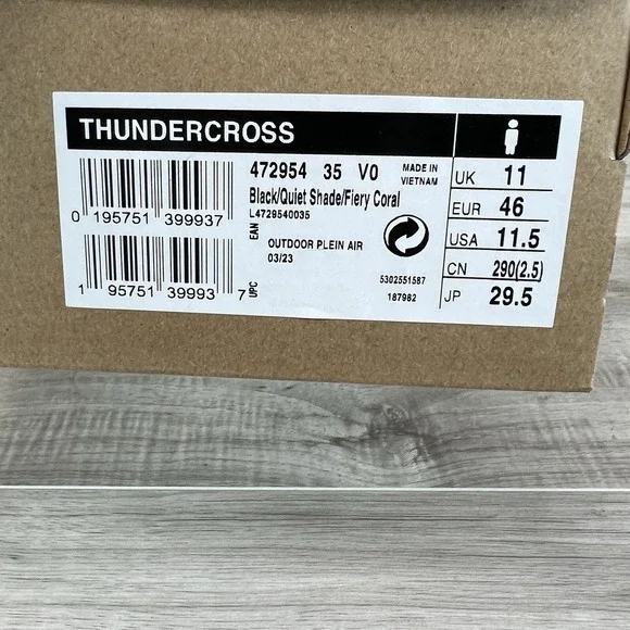 Salomon Thundercross Men's Sz 11.5 Trail Running Shoe Black Yellow Orange 472954 - Picture 10 of 10